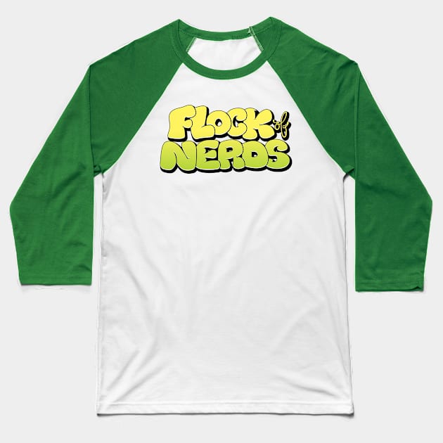 Flock of Nerds - Mellow Yellow Baseball T-Shirt by FlockOfNerds